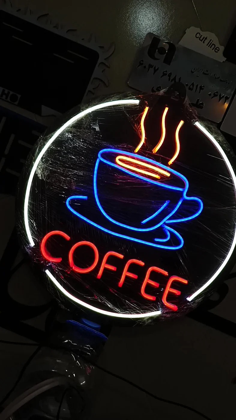 تابلو نئون طرح قهوه
